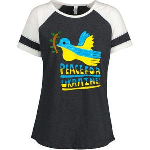 Peace For Ukraine Bird Enza Ladies Jersey Colorblock Tee