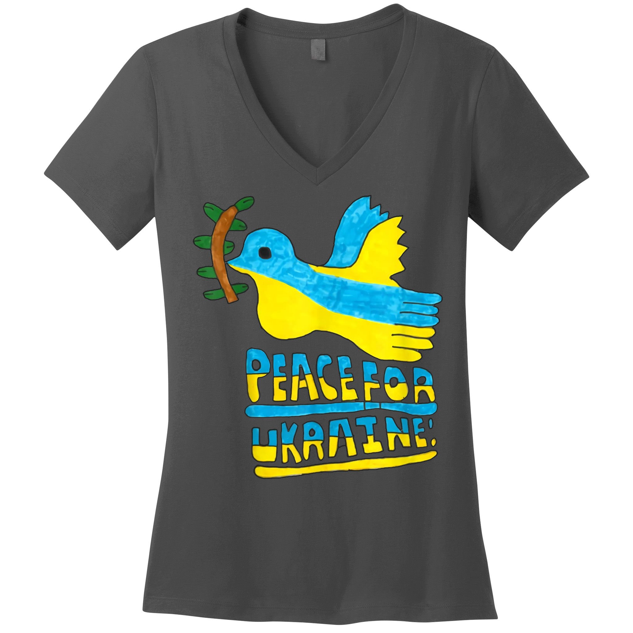 Peace For Ukraine Bird Women's V-Neck T-Shirt