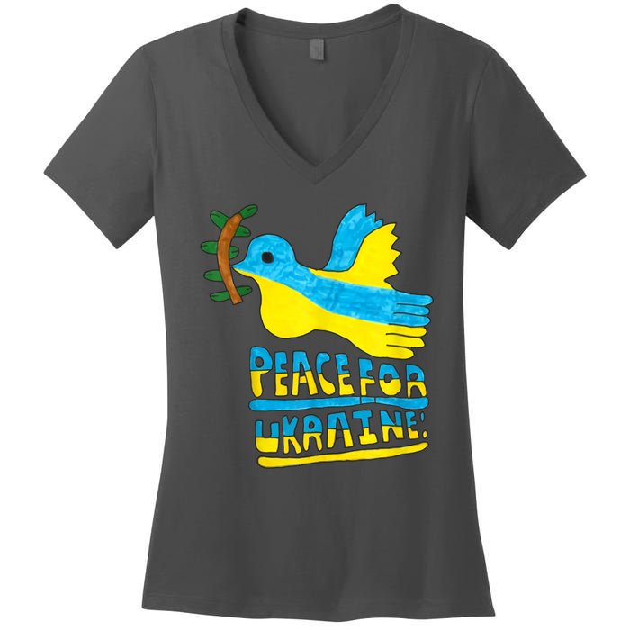 Peace For Ukraine Bird Women's V-Neck T-Shirt