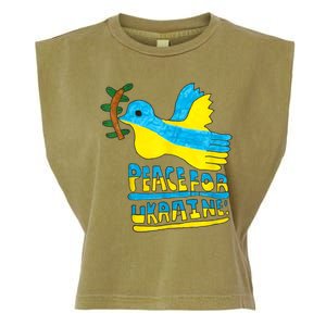 Peace For Ukraine Bird Garment-Dyed Women's Muscle Tee