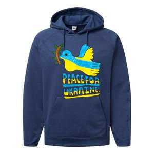 Peace For Ukraine Bird Performance Fleece Hoodie