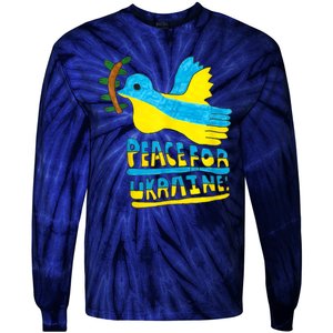 Peace For Ukraine Bird Tie-Dye Long Sleeve Shirt