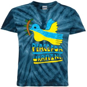 Peace For Ukraine Bird Kids Tie-Dye T-Shirt