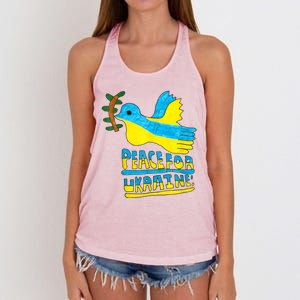 Peace For Ukraine Bird Women's Knotted Racerback Tank