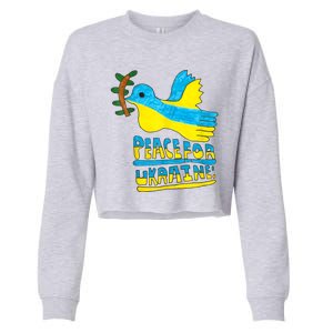 Peace For Ukraine Bird Cropped Pullover Crew