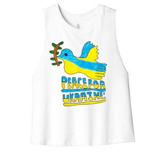 Peace For Ukraine Bird Women's Racerback Cropped Tank