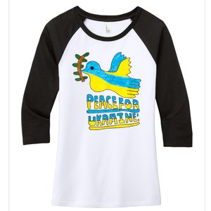 Peace For Ukraine Bird Women's Tri-Blend 3/4-Sleeve Raglan Shirt