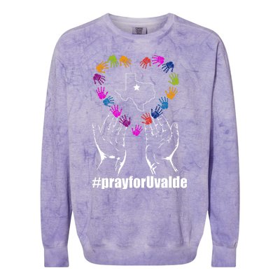 Pray For Uvalde Colorful Handprints Colorblast Crewneck Sweatshirt