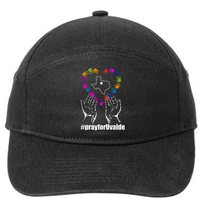 Pray For Uvalde Colorful Handprints 7-Panel Snapback Hat