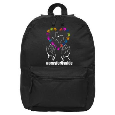 Pray For Uvalde Colorful Handprints 16 in Basic Backpack