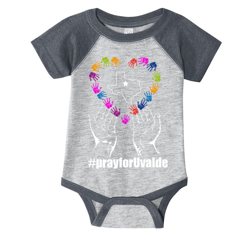 Pray For Uvalde Colorful Handprints Infant Baby Jersey Bodysuit