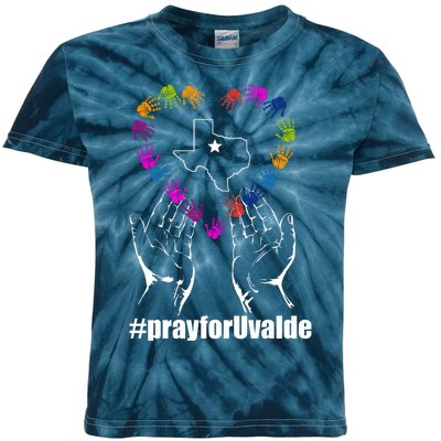 Pray For Uvalde Colorful Handprints Kids Tie-Dye T-Shirt