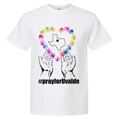 Pray For Uvalde Colorful Handprints Garment-Dyed Heavyweight T-Shirt
