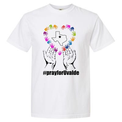 Pray For Uvalde Colorful Handprints Garment-Dyed Heavyweight T-Shirt