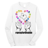 Pray For Uvalde Colorful Handprints Long Sleeve Shirt