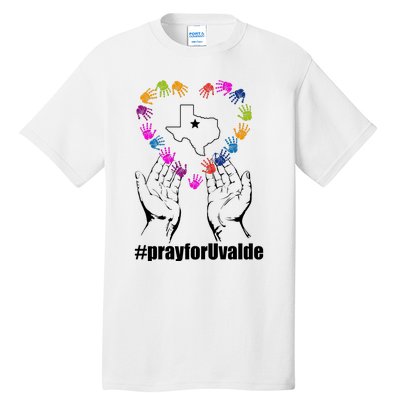 Pray For Uvalde Colorful Handprints Tall T-Shirt