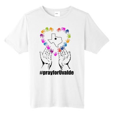 Pray For Uvalde Colorful Handprints Tall Fusion ChromaSoft Performance T-Shirt