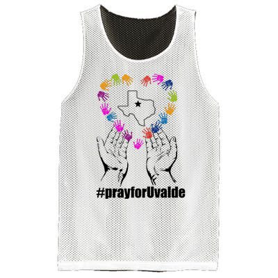 Pray For Uvalde Colorful Handprints Mesh Reversible Basketball Jersey Tank