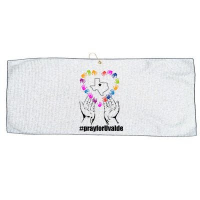 Pray For Uvalde Colorful Handprints Large Microfiber Waffle Golf Towel