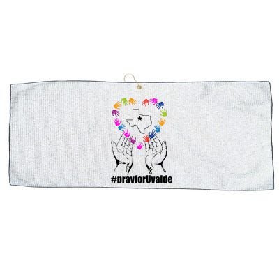 Pray For Uvalde Colorful Handprints Large Microfiber Waffle Golf Towel