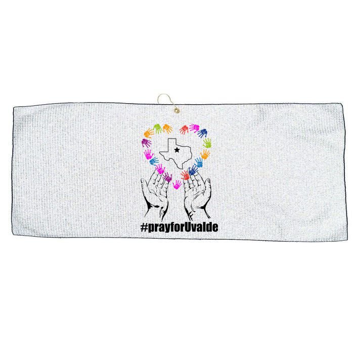 Pray For Uvalde Colorful Handprints Large Microfiber Waffle Golf Towel