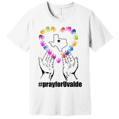 Pray For Uvalde Colorful Handprints Premium T-Shirt