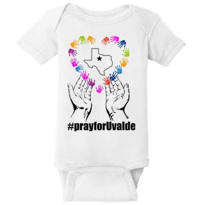 Pray For Uvalde Colorful Handprints Baby Bodysuit