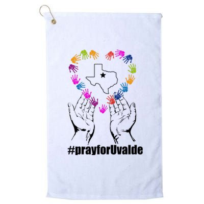 Pray For Uvalde Colorful Handprints Platinum Collection Golf Towel