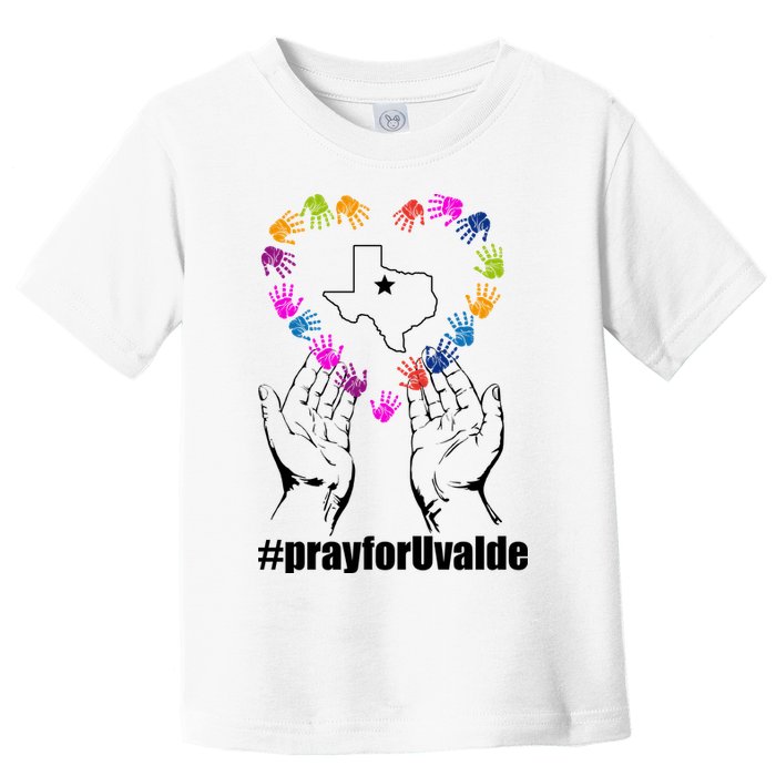 Pray For Uvalde Colorful Handprints Toddler T-Shirt