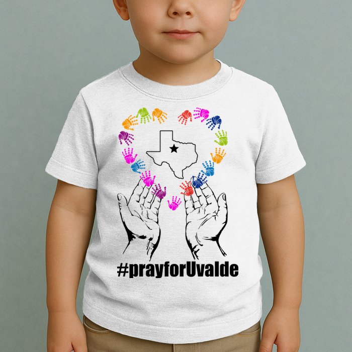 Pray For Uvalde Colorful Handprints Toddler T-Shirt