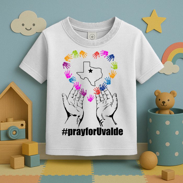 Pray For Uvalde Colorful Handprints Toddler T-Shirt