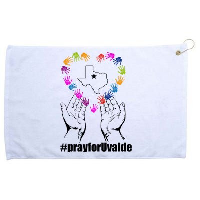 Pray For Uvalde Colorful Handprints Grommeted Golf Towel