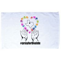 Pray For Uvalde Colorful Handprints Microfiber Hand Towel