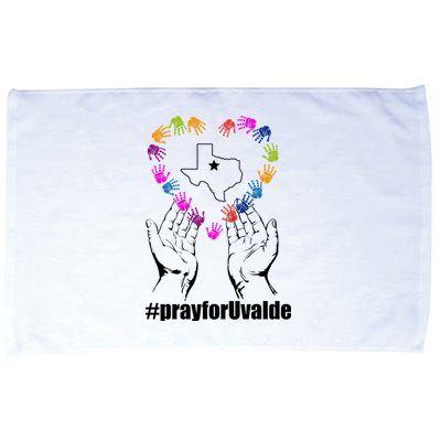 Pray For Uvalde Colorful Handprints Microfiber Hand Towel