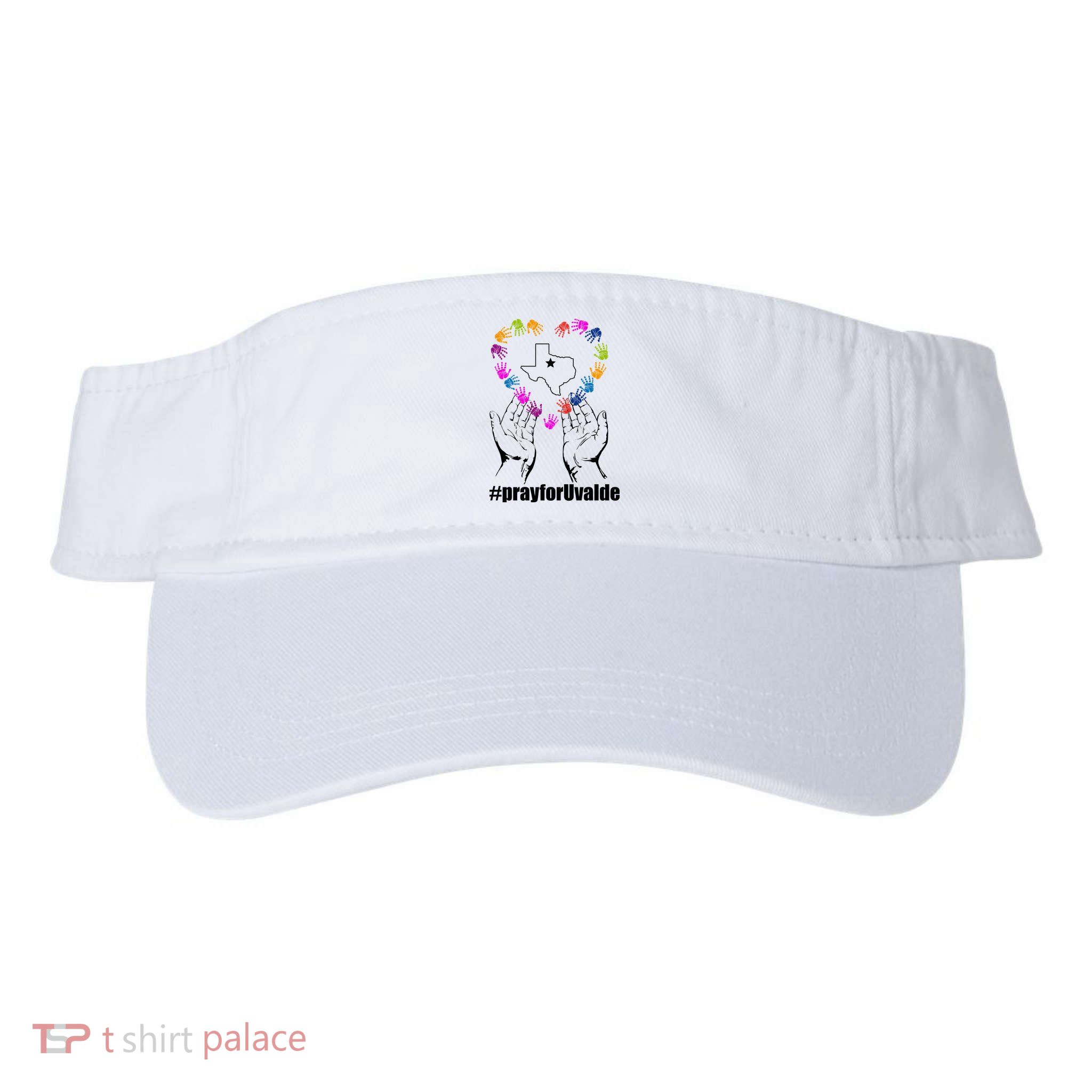 Pray For Uvalde Colorful Handprints Visor