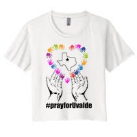 Pray For Uvalde Colorful Handprints Crop Top