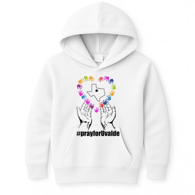 Pray For Uvalde Colorful Handprints Kids Hoodie