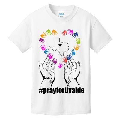 Pray For Uvalde Colorful Handprints Kids T-Shirt