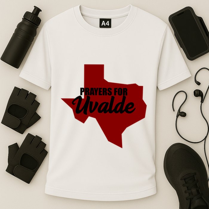 Prayers For Uvalde Texas Strong Cooling Performance Crew T-Shirt