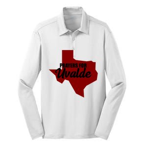 Prayers For Uvalde Texas Strong Silk Touch Performance Long Sleeve Polo