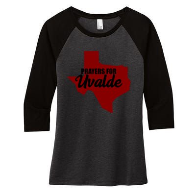 Prayers For Uvalde Texas Strong Women's Tri-Blend 3/4-Sleeve Raglan Shirt