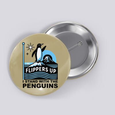 Penguin Flippers Up I Stand With The Penguins Button