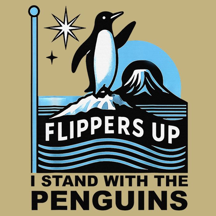 Penguin Flippers Up I Stand With The Penguins Button