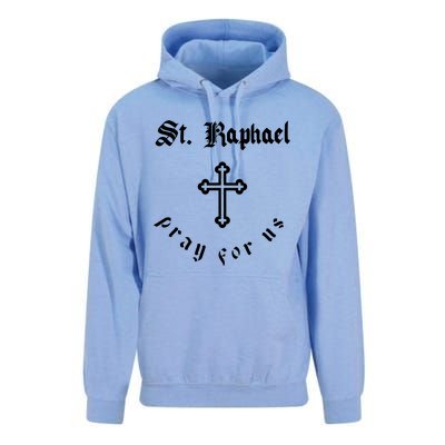 Pray For Us St. Raphael Unisex Surf Hoodie