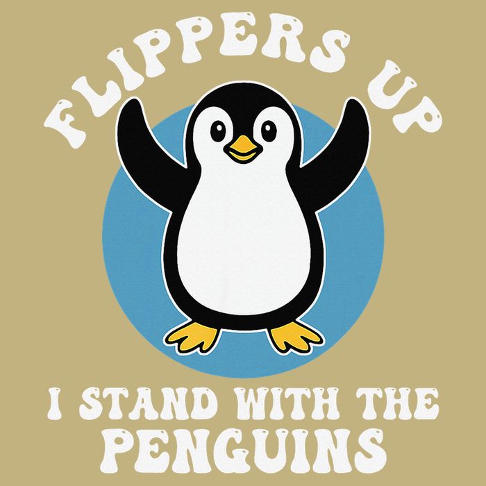 Penguin Flippers Up I Stand With The Penguins Button