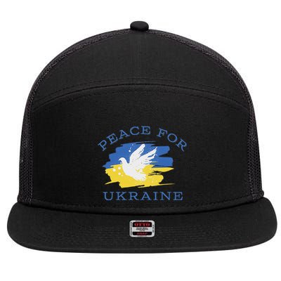 Peace For Ukraine Flag I Stand With Ukraine Support Ukraine 7 Panel Mesh Trucker Snapback Hat
