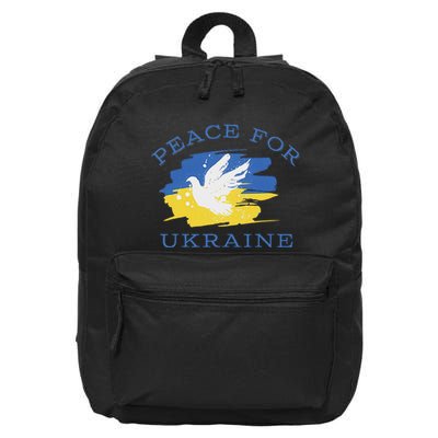 Peace For Ukraine Flag I Stand With Ukraine Support Ukraine 16 in Basic Backpack