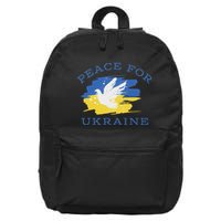Peace For Ukraine Flag I Stand With Ukraine Support Ukraine 16 in Basic Backpack
