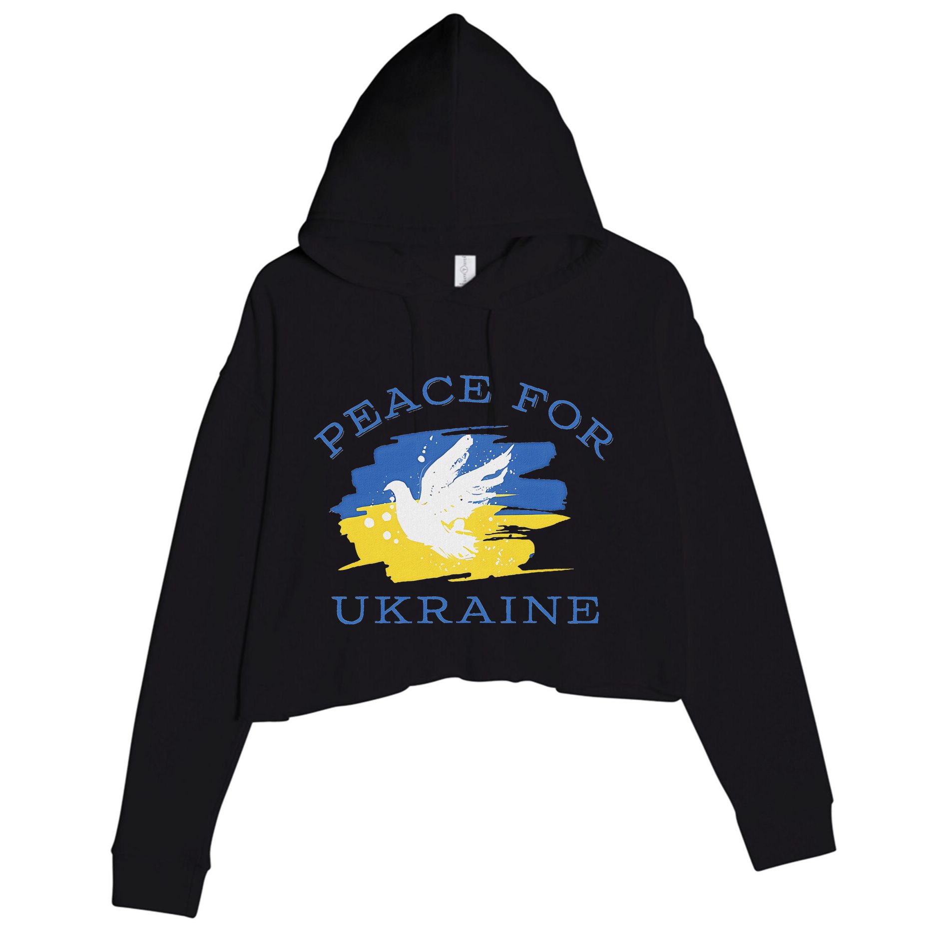 Peace For Ukraine Flag I Stand With Ukraine Support Ukraine Crop Fleece Hoodie