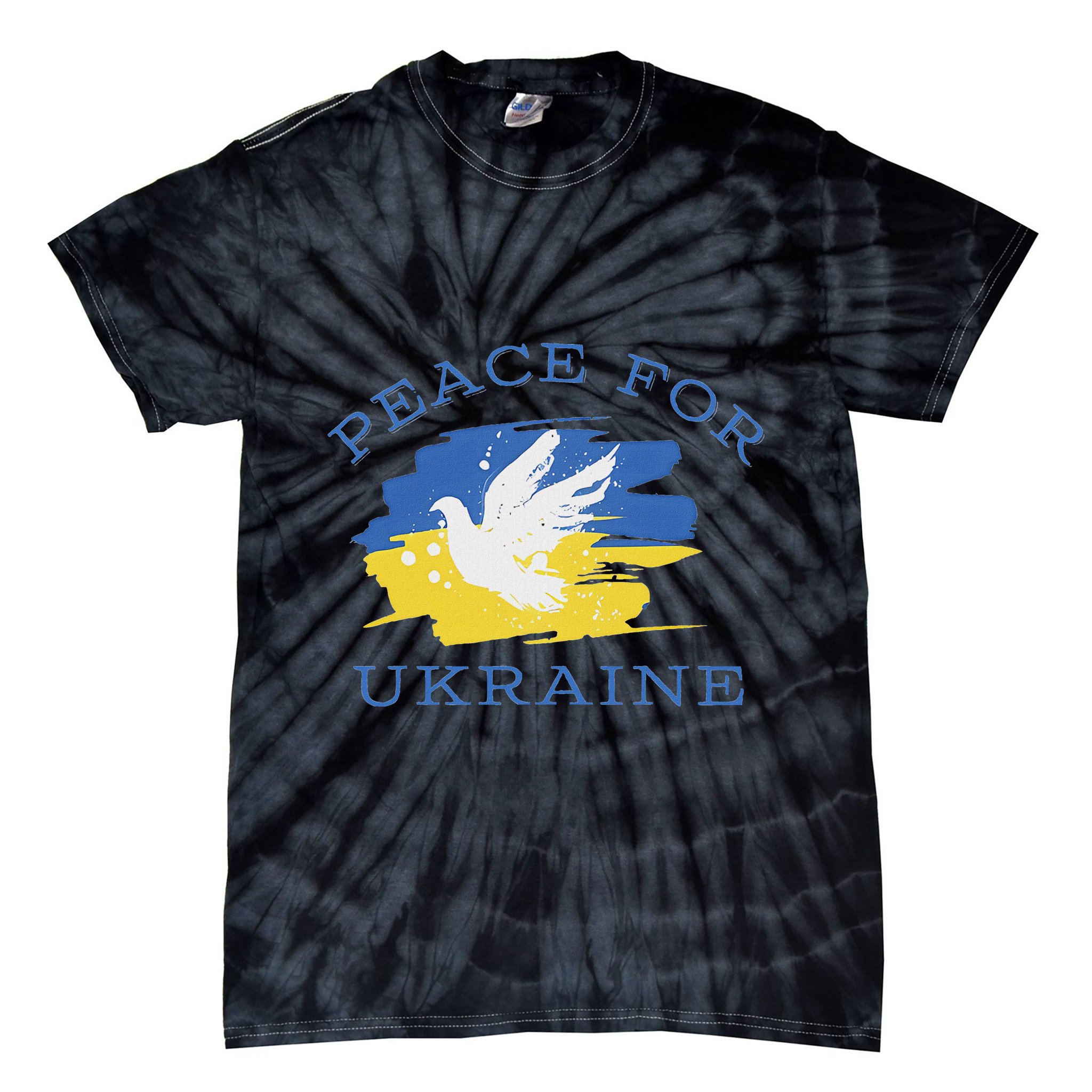 Peace For Ukraine Flag I Stand With Ukraine Support Ukraine Tie-Dye T-Shirt